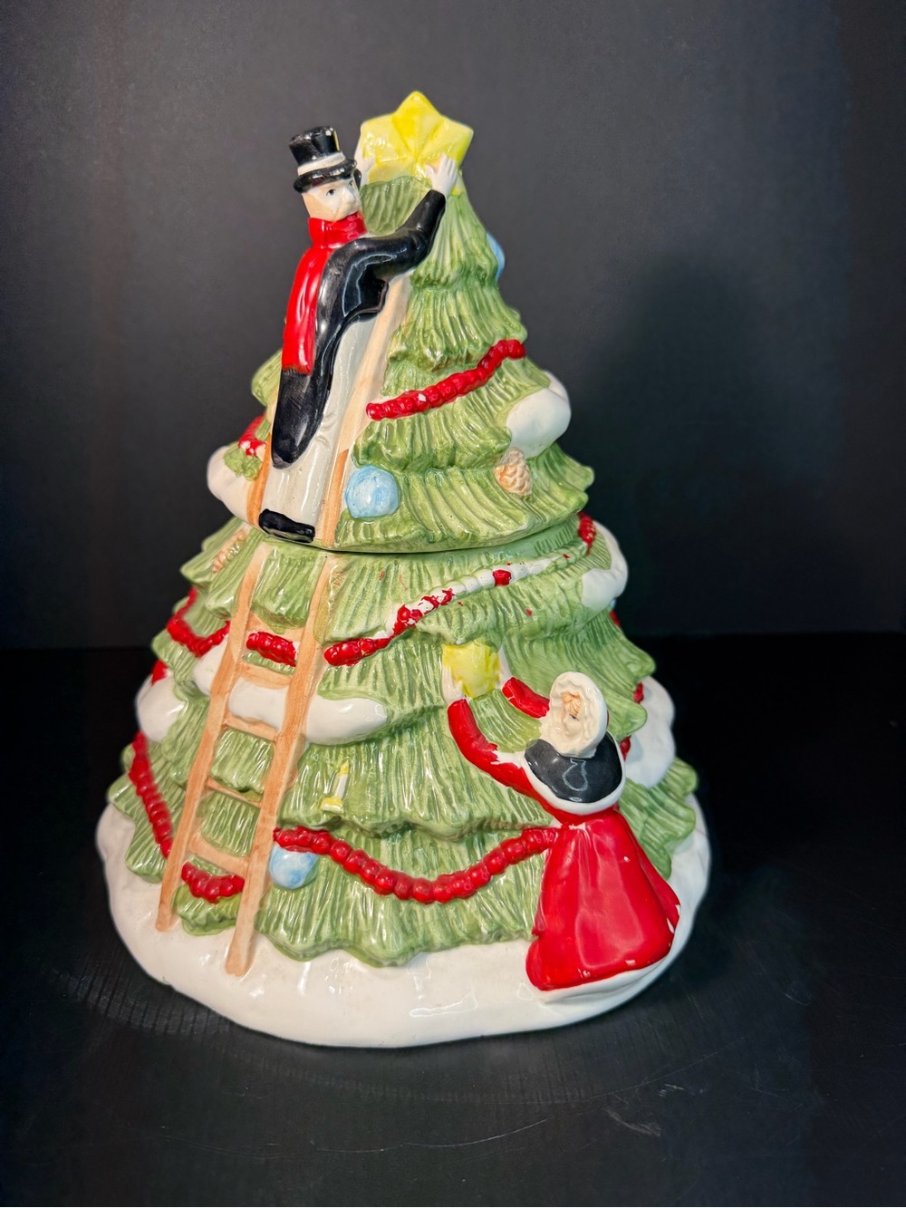 vintage Applause Dickens Village Christmas Tree cookie jar